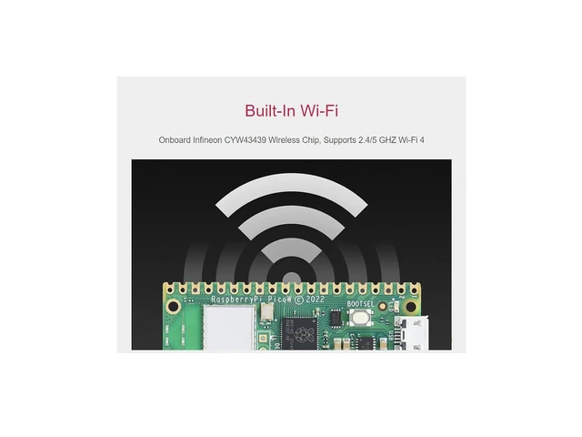 Alt view image 4 of 7 - Pre-Soldered Raspberry Pi Pico W Microcontroller Board Basic Kit,Built-in WiFi,Supports 2.4/5 GHZ Wi-Fi 4,Based On RP2040 Dual-Core Processor