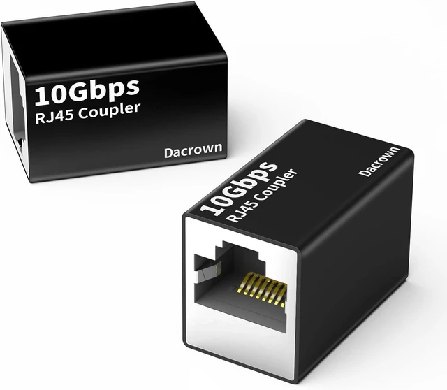 Alt view image 2 of 6 - Dacrown Cat 8 Ethernet Cable 100 ft Shielded Heavy Duty High Speed Direct Burial 26AWG Network Wire,RJ45 Ethernet Coupler 10Gbps 2Pack, Extender Adapter for Cat8 Cat7 Cat6 Cat5 Cat5e Ethernet Cable