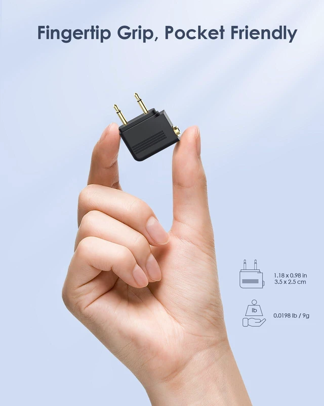 Alt view image 4 of 6 - Airplane Headphone Jack Adapter, Dual 3.5mm Male to 3.5mm Female Jack AUX Adapter for Bluetooth Wireless Transmitter Receiver, Flight/Travel/TV/Gym, Gold Plated (3, Black)