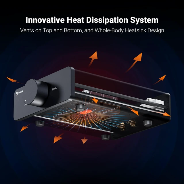 Alt view image 4 of 7 - Fosi Audio V3 Stereo Amplifier Home Audio 300 Watts x2 Power TPA3255 Class D Mini Speaker Amp 2 Channel Audio Component for Passive Bookshelf Tower Speakers Desktop Home Theater with 48V Power Supply