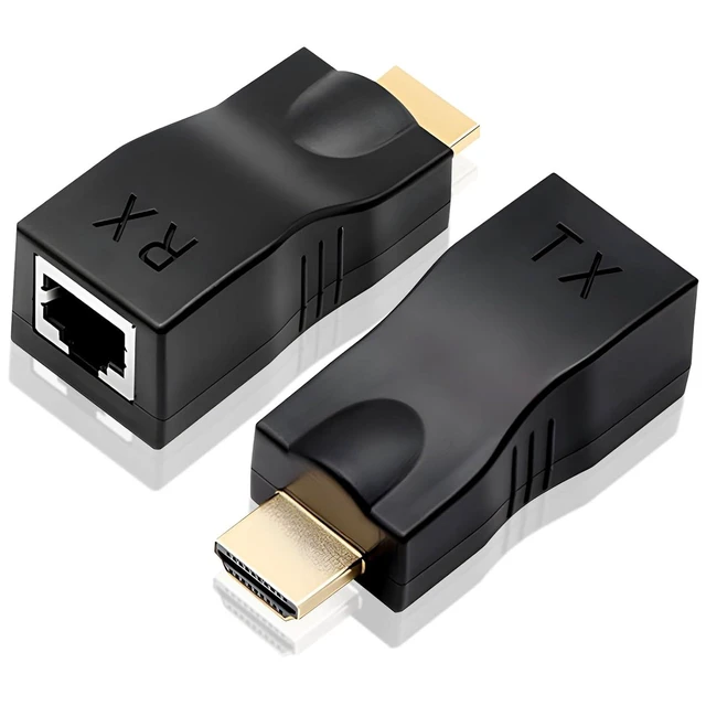 Main image of HDMI Extender Over Cat 5e/6 2-Port HDMI to RJ45 Ethernet Network Converter Supports 1080P up to 30m/98ft Ideal for HDTV Set Top Box DVD PS4 STB Projector Digital Monitor