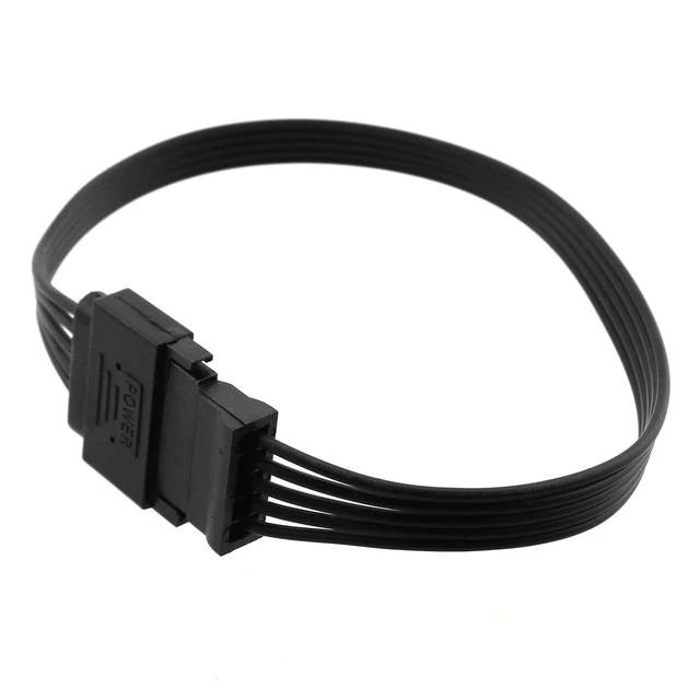 Alt view image 4 of 5 - SATA Power Extension Cable 2pcs 12.6" 15 Pin SATA Power Extension Male to Female Extender Cable for HDD Hard Drive, Black