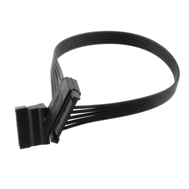 Alt view image 3 of 5 - SATA Power Extension Cable 2pcs 12.6" 15 Pin SATA Power Extension Male to Female Extender Cable for HDD Hard Drive, Black