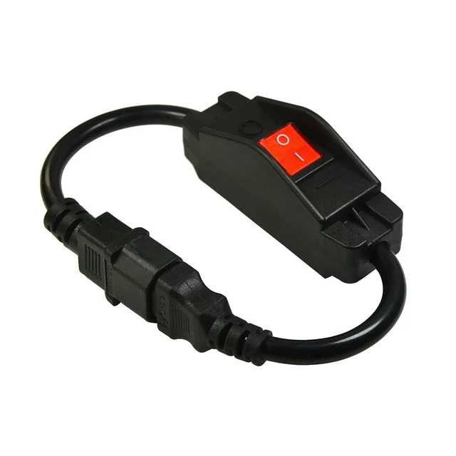 Alt view image 2 of 6 - IEC 320 C14 to C13 Heavy Duty Short Power Cord with On-Off Switch,Standard Computer Power Extension Cord, 3Pin Male -Female Extension Cord with Inline Cord Switch, 42CM, Black