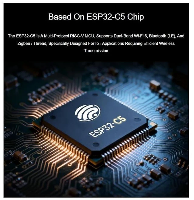 Alt view image 4 of 7 - ESP32-C5 Development Board 240MHz/5GHz Dual-Band Wi-Fi 6 Devkit with pre-soldered HeaderBased on ESP32-C5-WROOM-1 Series Module,Supports Dual-Band Wi-Fi 6 /BLE 5 / Thread/Zigbee