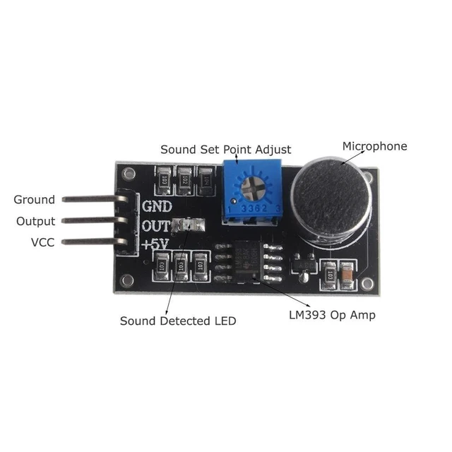 Alt view image 3 of 5 - 5PCS Microphone Sensor High Sensitivity Sound Detection Module LM393 with 240pcs Breadboard Jumper Wires 20cm 10cm