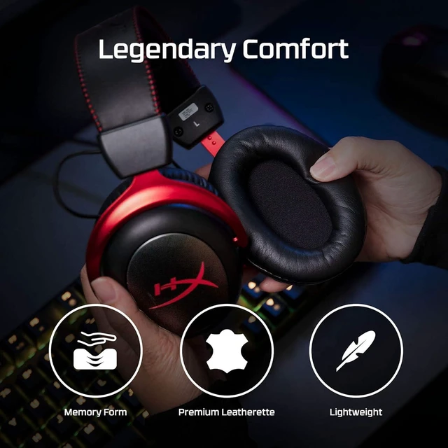 Alt view image 2 of 4 - HyperX Cloud II Wireless - Gaming Headset for PC, PS4/PS5, Nintendo Switch, Long Lasting Battery Up to 30 Hours, 7.1 Surround Sound, Memory Foam, Detachable Noise Cancelling Microphone, Mic Monitoring