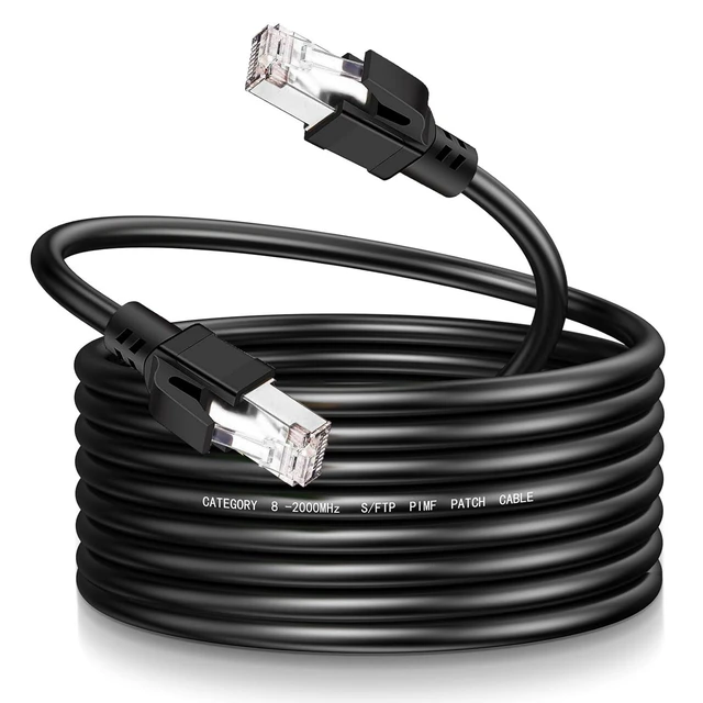Alt view image 11 of 12 - Cat8 Ethernet Cable 20Ft S/FTP Outdoor&Indoor Heavy Duty High Speed 26AWG Internet Network 40Gbps 2000Mhz RJ45 Shielded Connector Weatherproof LAN Cable