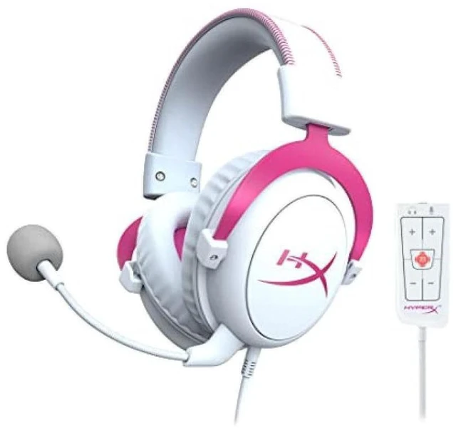Main image of HyperX Cloud II Gaming Headset with 7.1 Virtual Surround Sound USB Audio Control Box Included Pink PS4/PC/Xbox/Switch 4P5E0AA