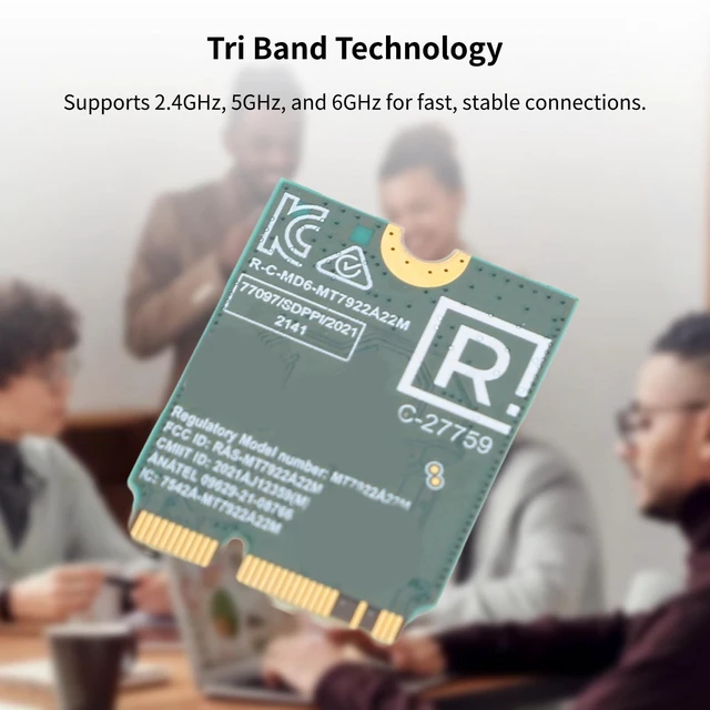 Alt view image 3 of 5 - RZ616 MT7922A22M M.2 WiFi6E WL Network Card Module, 5374Mbps Bluetooth 5.2 Tri Band WiFi6E Card Adapter, for Computer, for Linux Compatible, Easy Installation