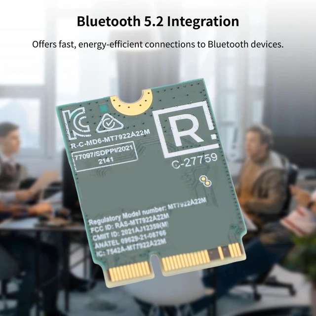 Alt view image 5 of 5 - RZ616 MT7922A22M M.2 WiFi6E WL Network Card Module, 5374Mbps Bluetooth 5.2 Tri Band WiFi6E Card Adapter, for Computer, for Linux Compatible, Easy Installation