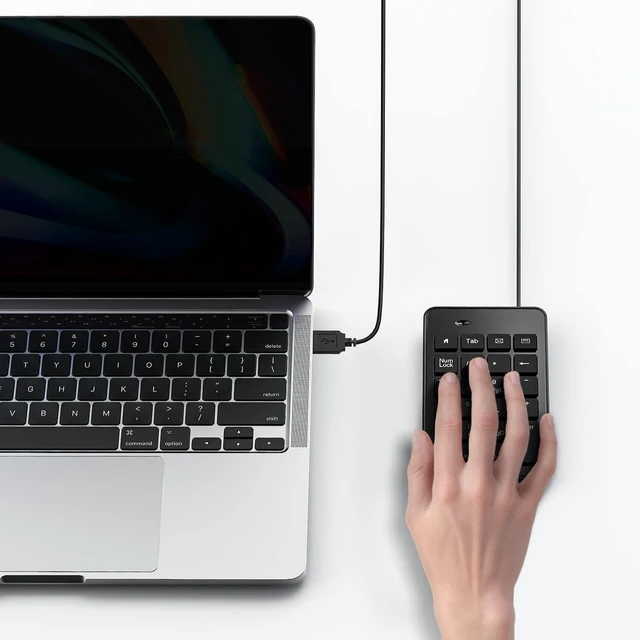 Alt view image 7 of 7 - Wired USB-A Numeric Keypad for Laptop, 23 Keys Numpad Keyboard with Tab, Home, Email & Calculator Keys, 5ft Cable, Small and Lightweight Design