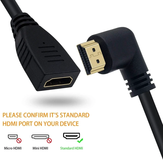 Alt view image 4 of 7 - 8K HDMI Extension Cable Short HDMI 90 Degree Left Angle Male to Female HDMI 2.1 Cable Adapter 48Gbps with 8K 60Hz Video and 3D HDR for TV/Xbox /PS4 /PS5 (Left M/F) 0.5feet