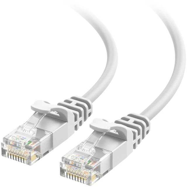 Main image of 10Gbps Snagless Cat 6 Ethernet Cable - 10ft, Slim Profile Cat 6 Cable, Cat6 Cord, Thin Ethernet Cord, White