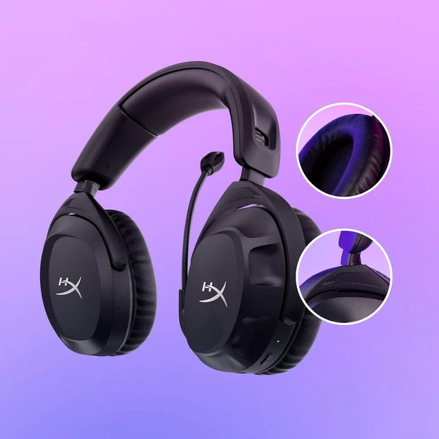 Alt view image 5 of 5 - HyperX Cloud Stinger 2 - Wireless Gaming Headset Compatible with PC. Noise-cancelling Swivel-to-mute Microphone, Comfortable Memory Foam, UP to 20 hours of battery life,Black (676A2AA)