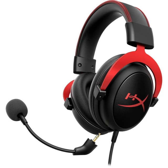 Alt view image 2 of 4 - HyperX Cloud II - Gaming Headset, 7.1 Surround Sound, Memory Foam Ear Pads, Durable Aluminum Frame, Detachable Microphone, Works with PC, PS5, PS4, Xbox Series X|S, Xbox One - Red