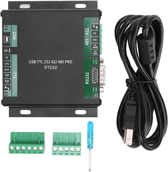 Main image of 9 in 1 USB TTL RS232 RS422 PRO Converter, Industrial Isolated USB to RS232 485 422 TTL Adapter, Chip with Multi Interface Support, Aluminum Alloy Casing for