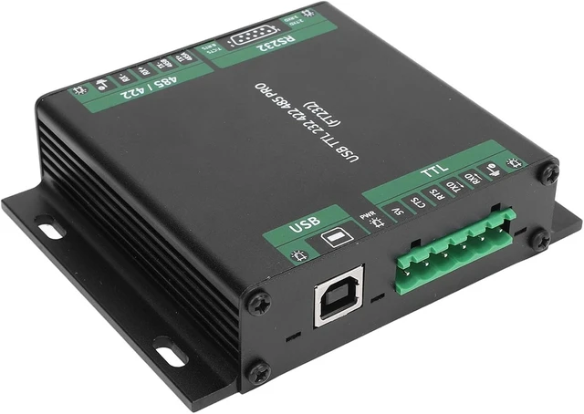 Alt view image 7 of 7 - 9 in 1 USB TTL RS232 RS422 PRO Converter, Industrial Isolated USB to RS232 485 422 TTL Adapter, Chip with Multi Interface Support, Aluminum Alloy Casing for