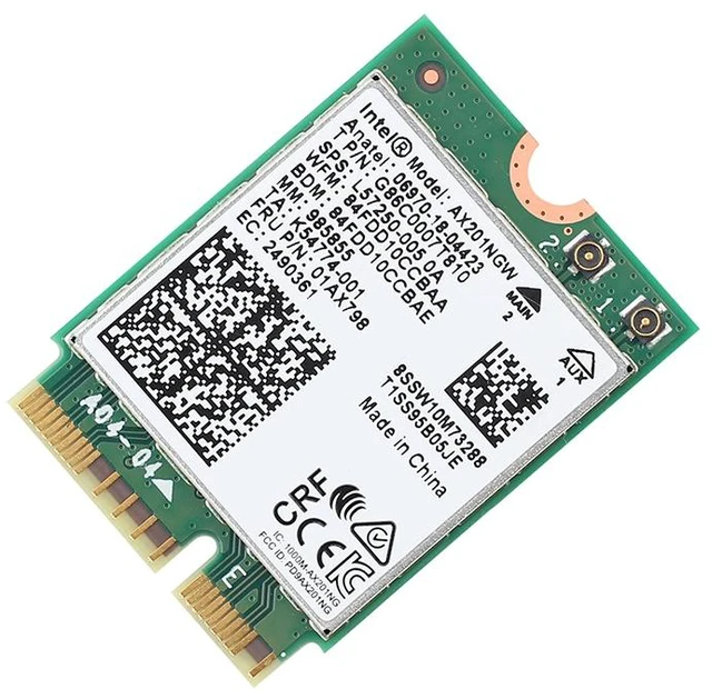 Alt view image 6 of 6 - Dual Band 2400Mbps Wireless Intel Wi-Fi 6 AX201 Bluetooth 5.0 NGFF Key E CNVi Wifi Card AX201NGW 2.4Ghz/5Ghz 802.11ac/ax,For Wi-Fi 6 Intel AX201NGW NGFF With M.2 Key E CNVI 802.11ax BT5.0 For Win10