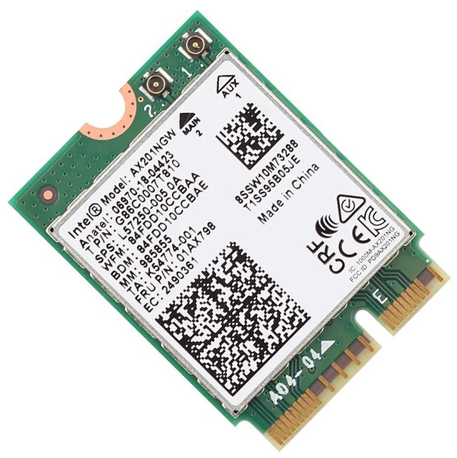 Alt view image 5 of 6 - Dual Band 2400Mbps Wireless Intel Wi-Fi 6 AX201 Bluetooth 5.0 NGFF Key E CNVi Wifi Card AX201NGW 2.4Ghz/5Ghz 802.11ac/ax,For Wi-Fi 6 Intel AX201NGW NGFF With M.2 Key E CNVI 802.11ax BT5.0 For Win10