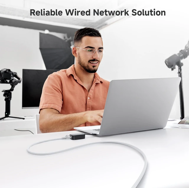 Alt view image 6 of 7 - 10Gbps Snagless Cat 6 Ethernet Cable - 10ft, Slim Profile Cat 6 Cable, Cat6 Cord, Thin Ethernet Cord, White