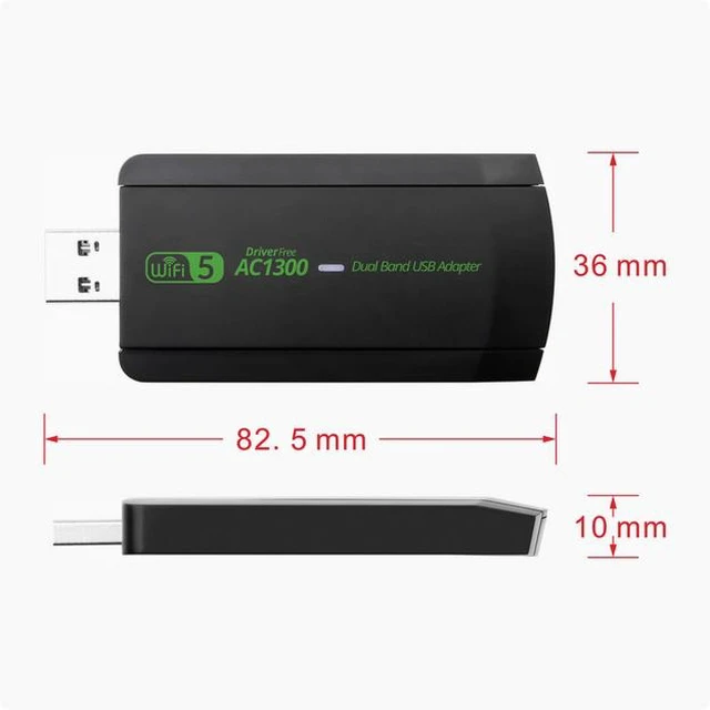 Alt view image 3 of 4 - AC1300M no-drive dual-band 5G wireless card USB desktop laptop wifi no-drive receiving transmitter