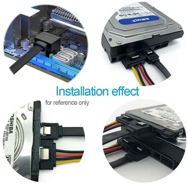 Alt view image 3 of 7 - 4PCS SATA Cable SATA Power Splitter Cable and SATA Data Cable 4Pin to 2x15 Pin SATA Power Cable SATA III Cable 6.0 Gbps SATA 3.0 Cable