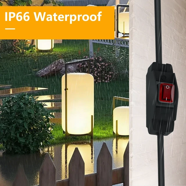 Alt view image 4 of 7 - Extension Cord with Switch 3-Prong Waterproof Outdoor,14/3 SJT Extension Cord 1875W,Control Switch ON/Off Grounded Plug Receptacle 15A 125V.(3FT)