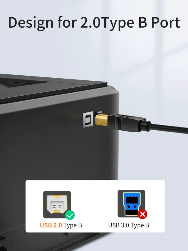 Alt view image 4 of 7 - USB C to B Printer & Scanner Cable - 10FT, MIDI Cable for Yamaha & Casio Digital Pianos, DJ Controllers - 3M Black