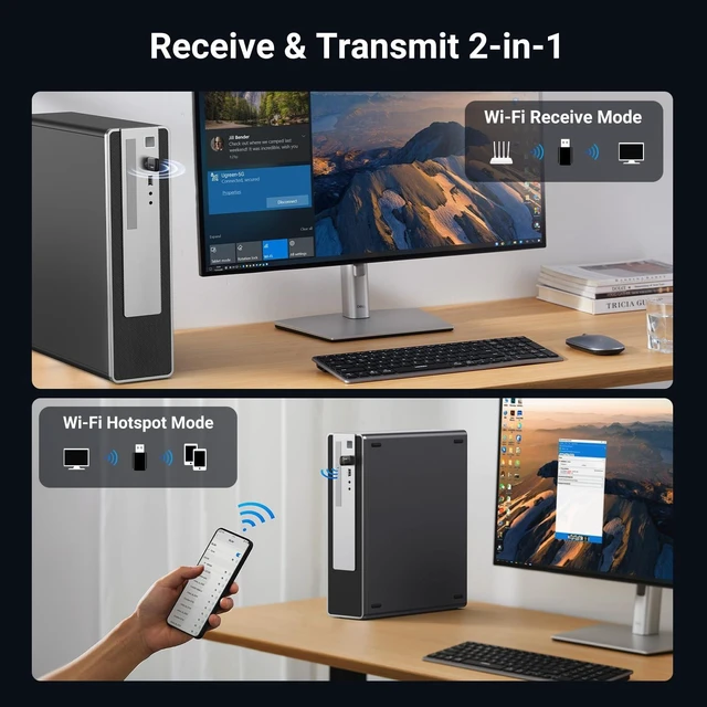 Alt view image 4 of 7 - UGREEN WiFi Adapter for Desktop PC, AX900 USB WiFi 6 Adapter with 5GHz/2.4GHz Dual Band, Built-in Driver for Windows 10/11