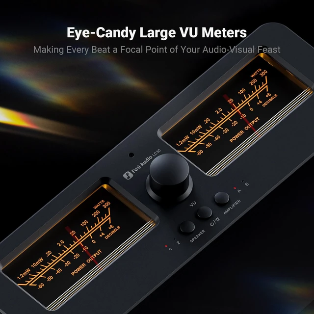 Alt view image 4 of 7 - Fosi Audio LC30 VU Meter Amplifier Speaker Selector Switch Box Audio Visualizer 2 In 2 Out Vintage Switcher for High Power Stereo Class A, B, AB, D, Tube Amps Home Audio Component Remote Control-Black