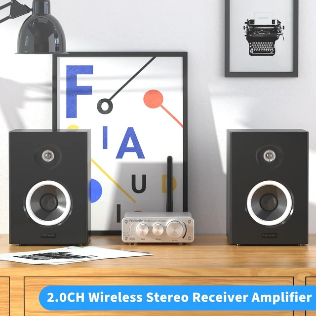 Alt view image 2 of 6 - Fosi Audio BT10A Bluetooth 5.0 Stereo Audio Amplifier Receiver 2 Channel Class D Mini Hi-Fi Integrated Amp for Home Passive Speakers 50W x 2 TPA3116