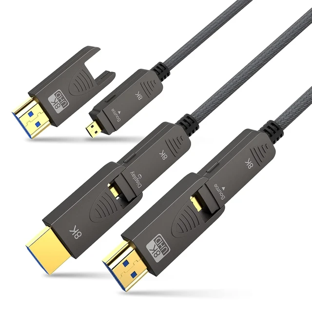 Main image of BIFALE 8K Fiber Optic HDMI 2.1 Cable 25ft, Detachable 8K HDMI 2.1 Cable Support eARC, 48Gbps, 8K@60Hz, 4K@120Hz with Dual Micro HDMI for RTX 3080/3090, Xbox Series X, PS5, Denon AV Receiver