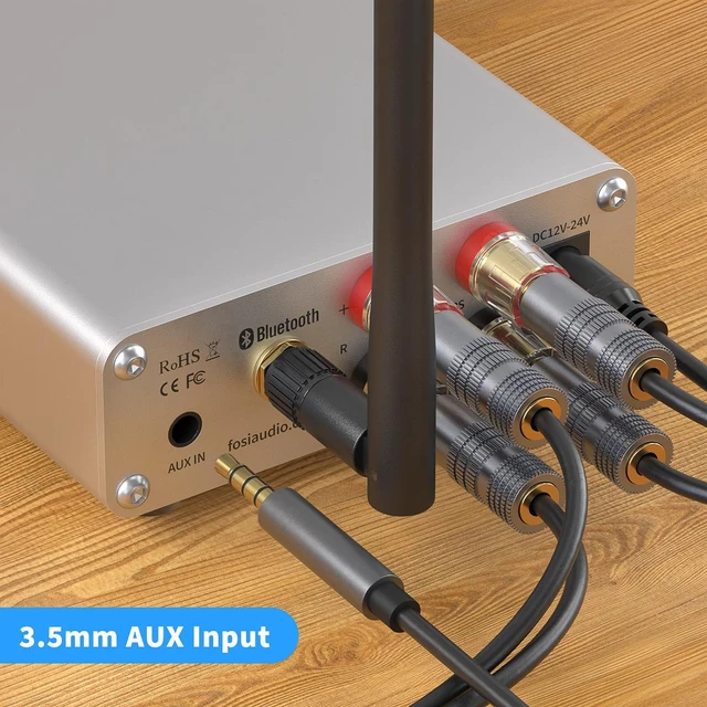 Alt view image 3 of 6 - Fosi Audio BT10A Bluetooth 5.0 Stereo Audio Amplifier Receiver 2 Channel Class D Mini Hi-Fi Integrated Amp for Home Passive Speakers 50W x 2 TPA3116