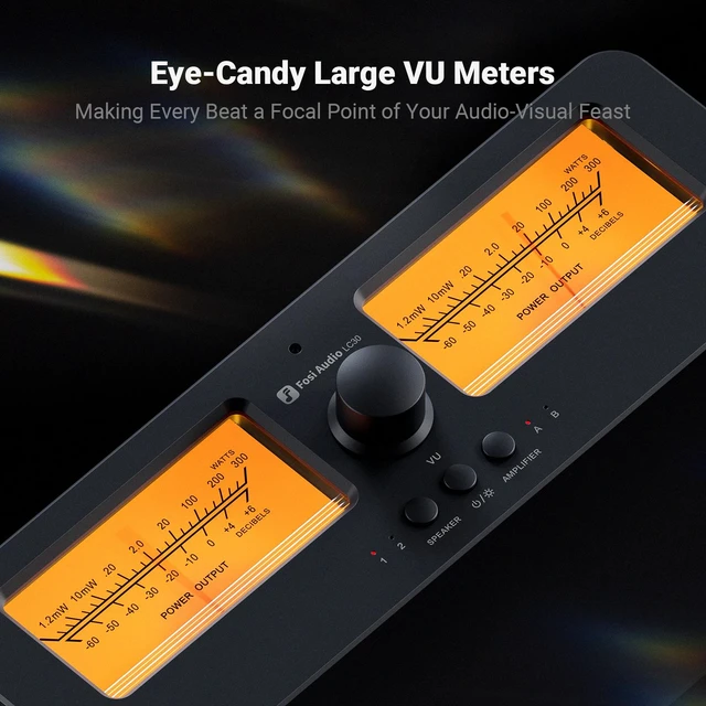 Alt view image 4 of 7 - Fosi Audio LC30 VU Meter Amplifier Speaker Selector Switch Box Audio Visualizer 2 in 2 Out Vintage Switcher for High Power Stereo Class A, B, AB, D, Tube Amps Home Audio Component with Remote Control
