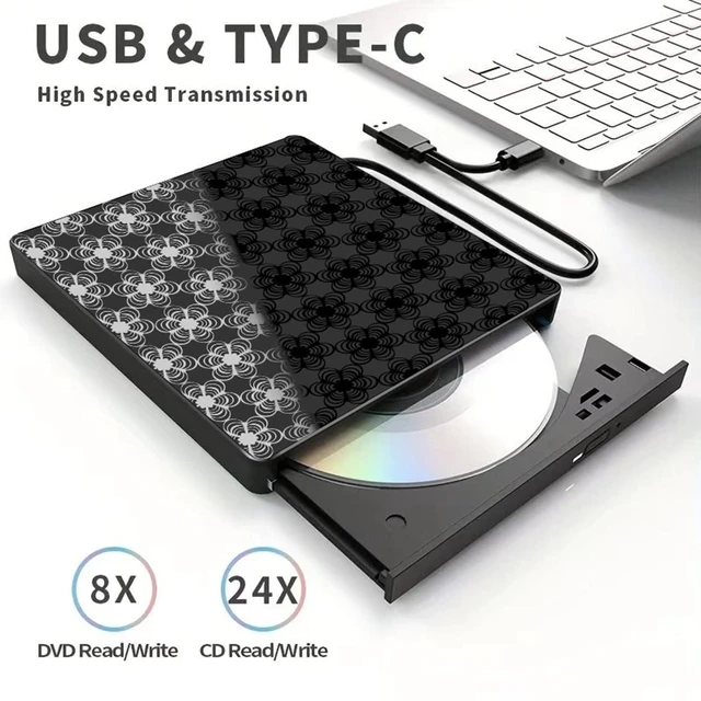Alt view image 7 of 7 - External CD/DVD Drive for Laptop, DVD Player, 8 in 1 USB 3.0 Ultra-Slim Portable, CD Burner External Disk Drive Optical Compatible with with Desktop PC Windows 11/10/8 Linux Mac OS Mac MacBook Pro/Air