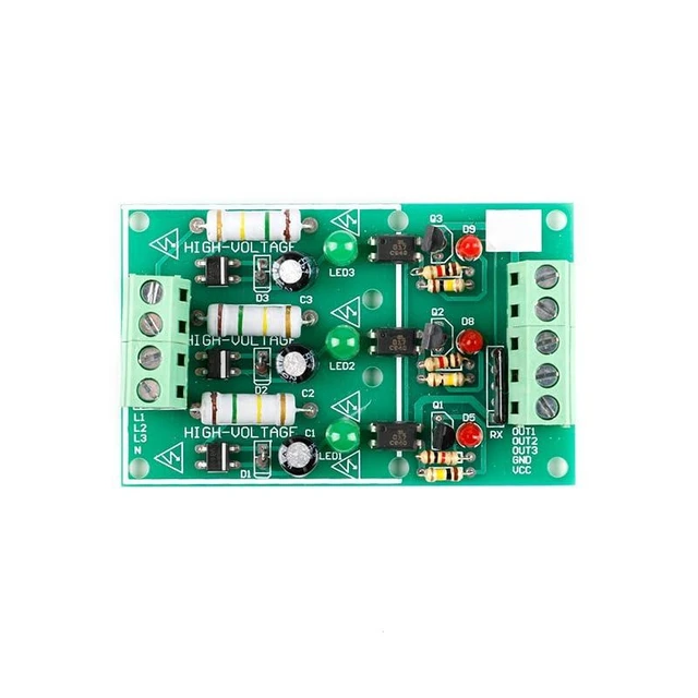 Alt view image 3 of 5 - 3-Channel AC 220V Optocoupler Isolation Module - AC Detection & Testing Module