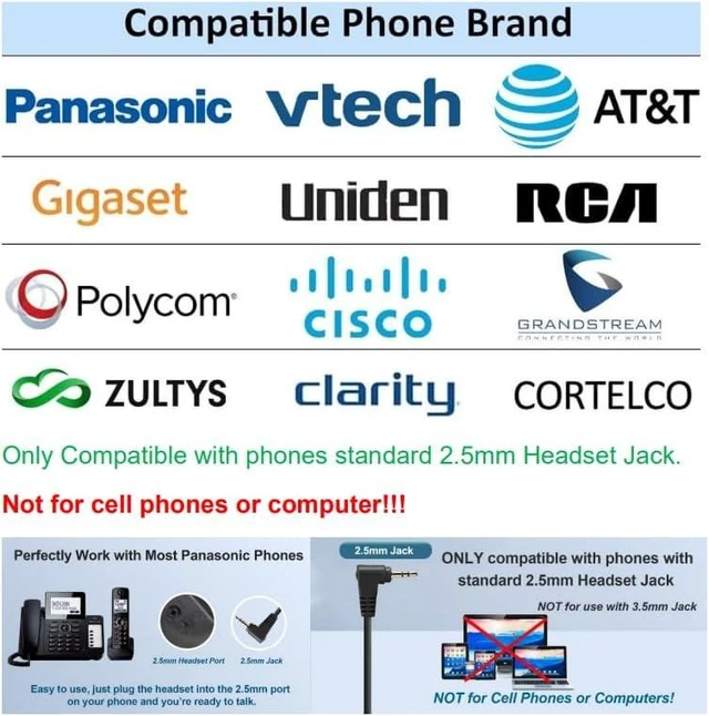 Alt view image 4 of 7 - Headphone Adapter 2.5mm Male to 3.5mm Femalefor Smartphone Headset Adapter 2.5mm to 3.5(for Panasonic Jack) Cable with Connector Suit for Cordless Phones Earpiece Jack Adapter XB0X360