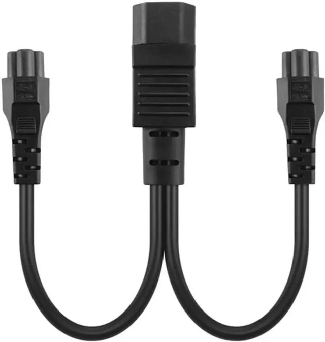 Alt view image 2 of 4 - 1FT C14 Male PDU Style Computer Power Extension Cable Y Splitter Power Plug Cord (C14 to C5+C5)