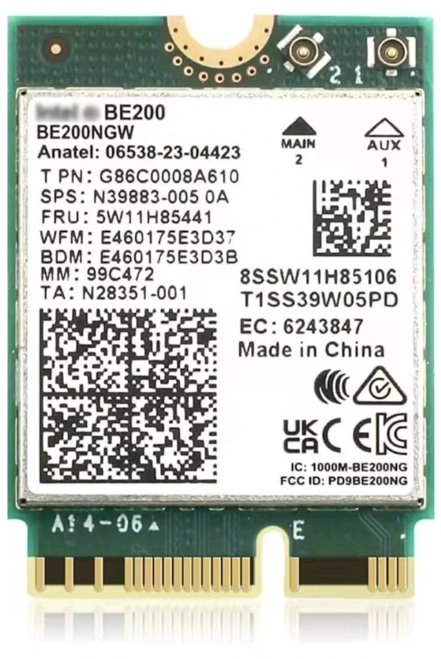Main image of WiFi 7 BE200NGW WiFi M.2 Card Tri-Band 802.11be WiFi Module, 6-Stream 9.3Gbps, Bluetooth 5.4, 4K QAM, 320MHz, 802.11BE Adapter for Laptop and PC, Support Windows 10/11 64bit (Not Support All AMD CPU)