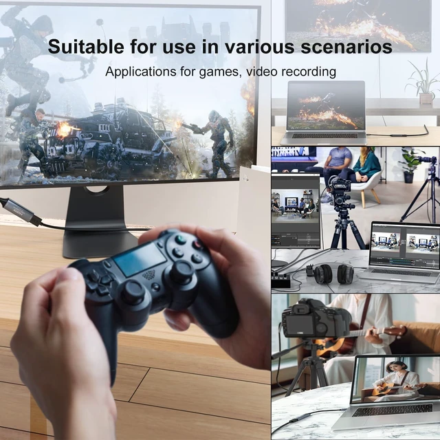 Alt view image 7 of 7 - 4K 30FPS HDMI Video Capture Card,Video Recording Card HDMI USB 3.0 for Gaming Live Streaming TV Recorder, for Windows Android Mac OS System VLC,OBS,Amcap,PS5,Switch,Xbox