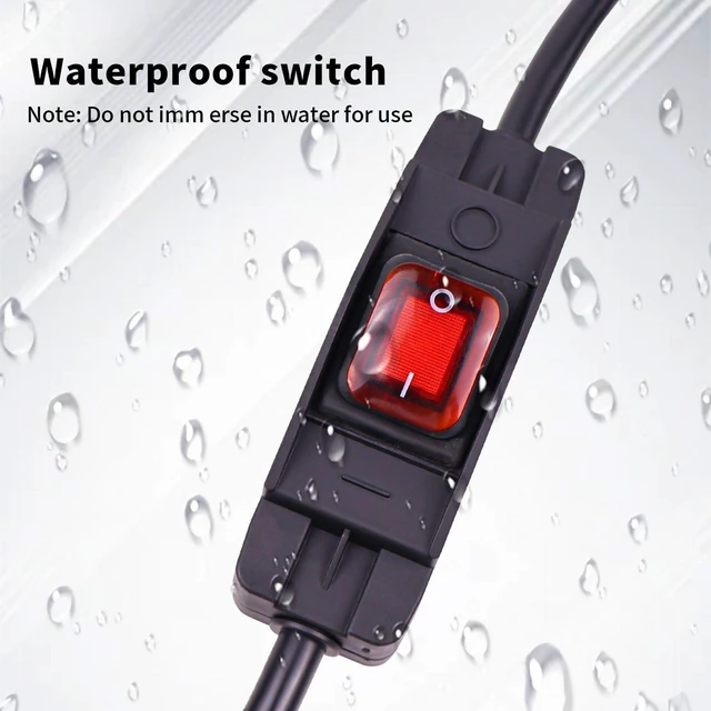 Alt view image 6 of 6 - 3.4 Ft Outdoor Extension Cord with Waterproof Switch Power Cord 18AWG 3 Prong Plugs Heavy Duty Extension Cord 10A/125V