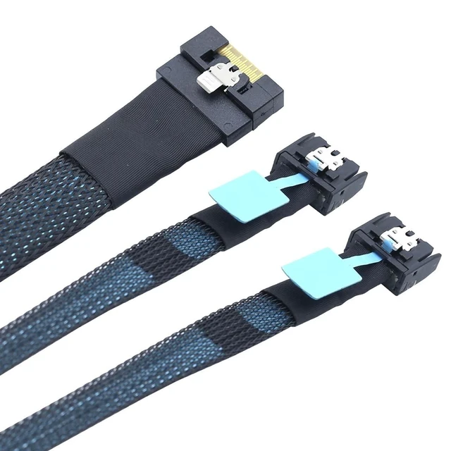 Alt view image 4 of 5 - AoQhir Slimline SAS SFF-8654 8I to Dual MCIO 4I Server Cable with Anti-Misplug Full Cover Design, 16G High-Speed Copper Wire Harness (0.8M/31.49in)