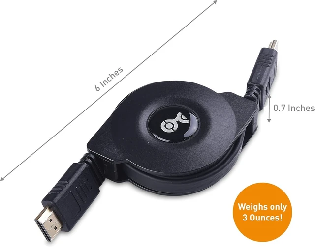 Alt view image 5 of 7 - Retractable HDMI Cable with HDR and 4K 60Hz Resolution Support - 3.3 Feet