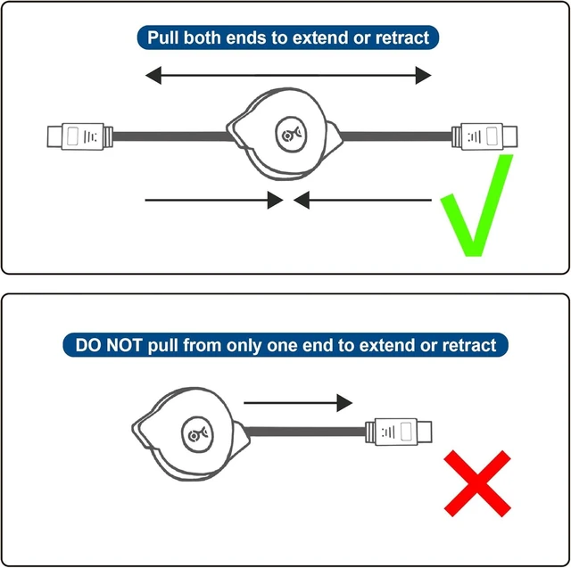 Alt view image 7 of 7 - Retractable HDMI Cable with HDR and 4K 60Hz Resolution Support - 3.3 Feet