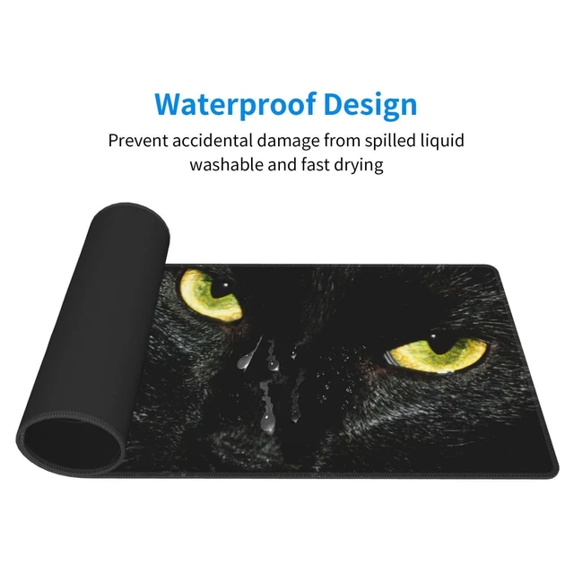 Alt view image 3 of 5 - Cool Black Cat Gaming Mouse Pad XL, Large Non Slip Rubber Mousepad, Stitched Edges Mouse Pads, Long Extended Mouse Pad,31.5'' X 11.8''