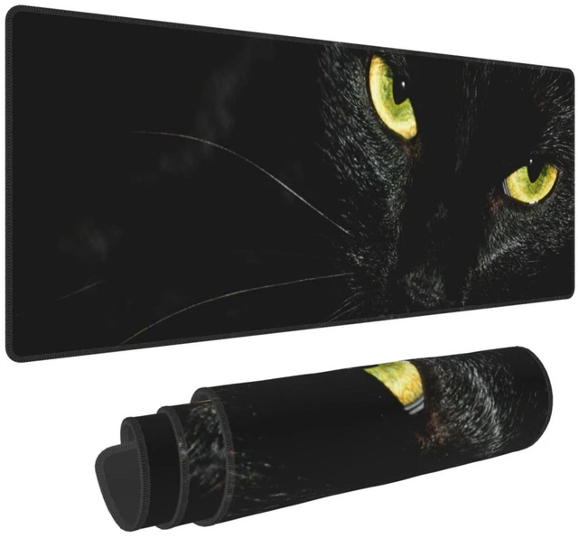 Main image of Cool Black Cat Gaming Mouse Pad XL, Large Non Slip Rubber Mousepad, Stitched Edges Mouse Pads, Long Extended Mouse Pad,31.5'' X 11.8''