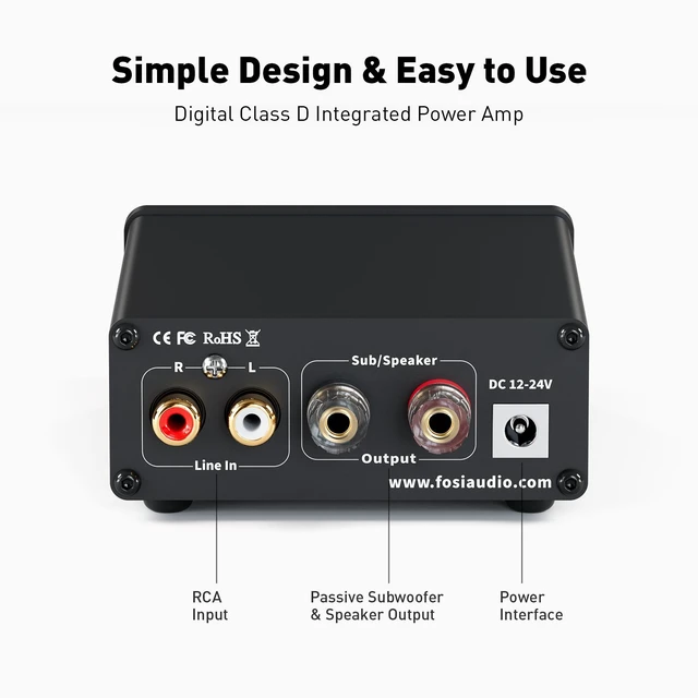 Alt view image 5 of 7 - Fosi Audio M04 Subwoofer Amplifier for Home Theater Mono Channel Digital Class D Integrated Power Amp for Passive Speakers Subwoofer