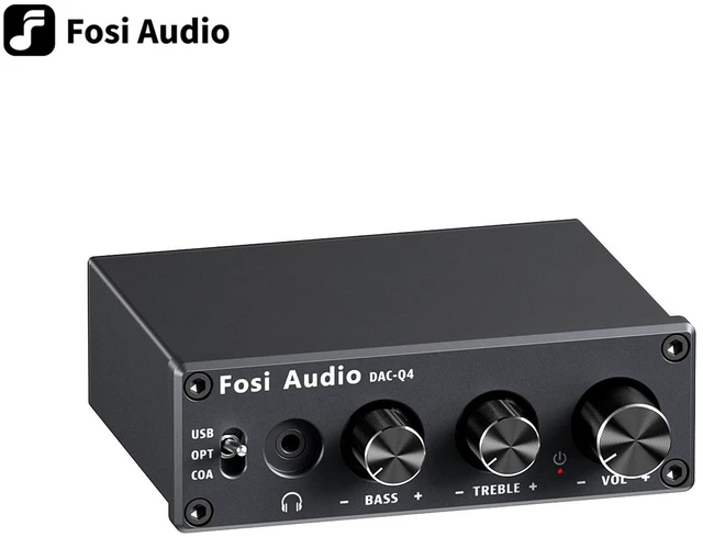 Main image of Fosi Audio Q4 Desktop DAC Headphone Amp for PC Mini Stereo Headphone Amplifier Combo USB Optical Coaxial to RCA AUX Digital-to-Analog Audio Converter Adapter for Home Powered Speakers