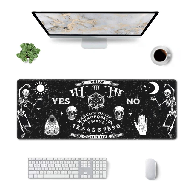Alt view image 2 of 5 - Gothic Skull Mouse Pad Extended Large Gaming Mouse Pad XL Stitched Edges for Gamer Home Office 31.5 X 11.8 Inch